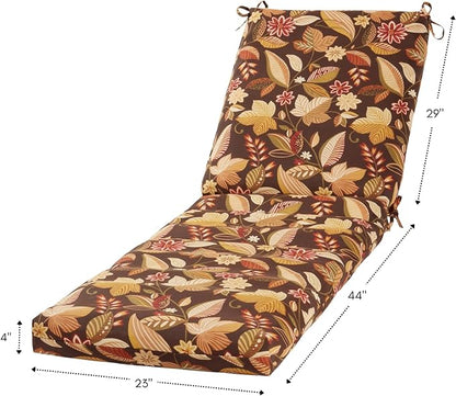 Greendale Home Fashions Outdoor Reversible Chaise Lounge Chair Cushion, Russet Floral