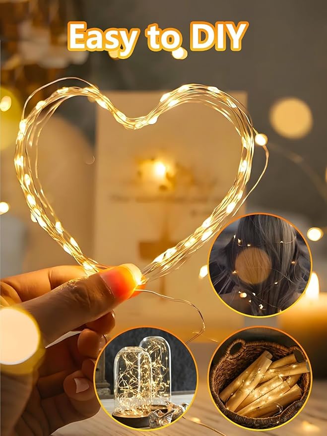 50 LED Fairy Lights Battery Operated with Remote, 16FT Waterproof Twinkle Lights with Timer & 8 Modes, Fairy String Lights Outdoor Indoor for Bedroom Classroom DIY Christmas Decor (Warm White)
