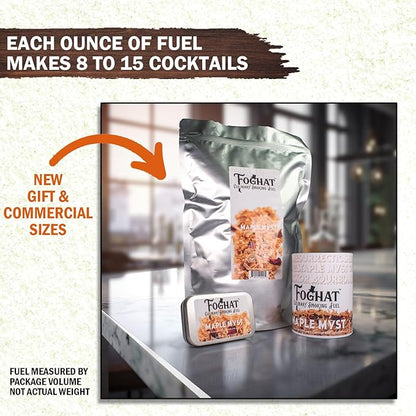 Foghat Cocktail Smoker Wood Chips - 100oz Maple Myst Shavings for Smoker, Whiskey & Drink Infuser Kit - Natural, Culinary Wood Smoking Chips for Hand held Cocktail Smoke Gun & Bourbon Drink Smokers