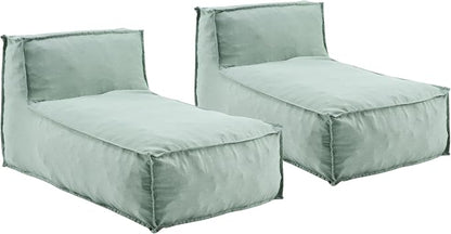 Christopher Knight Home Natty Outdoor Bean Bag Chair Set of 2, Fabric Bean Bag Chair for Adults and Kids, Indoor/Outdoor Sun Lounger, Patio Lounge Chair Set of 2, Mint