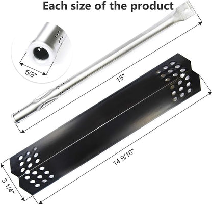 Replacement Parts for Nexgrill 720-0882A 720-0896 720-0925 Grills, 5 Pack Stainless Steel Burner Tubes, Heat Plate Shields Flame Tamers Replacement for Nexgrill 720-0896B, 720-0896C Gas Grills