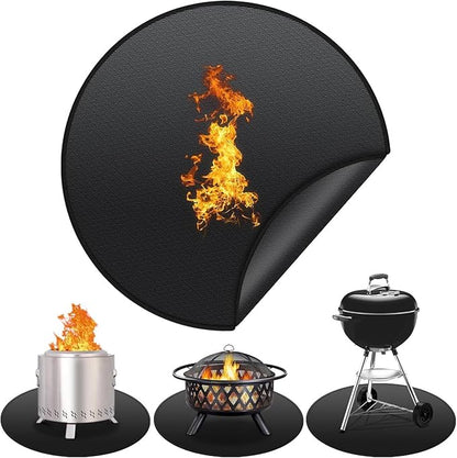 20 Inches Ash Barrier for Hot Fire Pit & BBQ Grill, Waterproof Heat Shield for Wood Decks & Grass, Portable Outdoor Camping Stove Pad, Easy to Clean Portable Stove BBQ Picnic Blanket