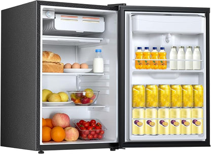 Electactic Compact Refrigerator 4.4 cu.ft mini fridge with Water Dispenser, Single Door Refrigerator with Adjustable Temperature Settings, Low noise, for Bedroom, Office, Dorm Black