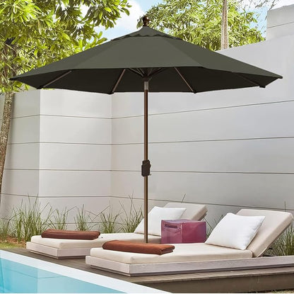 EliteShade USA 10-Year-Non-Fading 10Ft Market Patio Umbrella, UPF 50+ UV Protection Performance Sun Umbrella, Heavy Duty Commercial Grade Outdoor Table Umbrella with Crank & Tilt, Windproof Vented Top for Garden, Pool, Deck and Outdoor Playsets, Charcoal