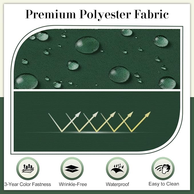 Cozyide Outdoor Chair Cushions, Waterproof Patio Seat Cushions with Adjustable Straps, Round Corner Patio Chair Cushions for Garden, Dark Green, 17x16x2 Inch (Pack of 4)