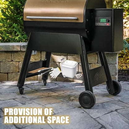 Pellet Grill Storage 1.9-3.38 FT Foldable Grill Shelf, Shelf Adjustable Compatible with Traeger Pro 22, Pro 34, Pro 575, Pro 780, Ironwood 885 Pellet Grills
