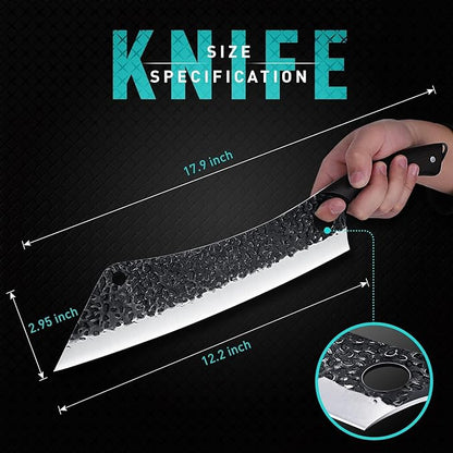 PURPLEBIRD 12 Inch Carving Knife Ultra Sharp Slicing Knife,Hand Forged Brisket Knives High Carbon Steel Meat Slicer, Long Kitchen Knives,Best for Slicing Roasts, Meats, Fruits and Vegetables