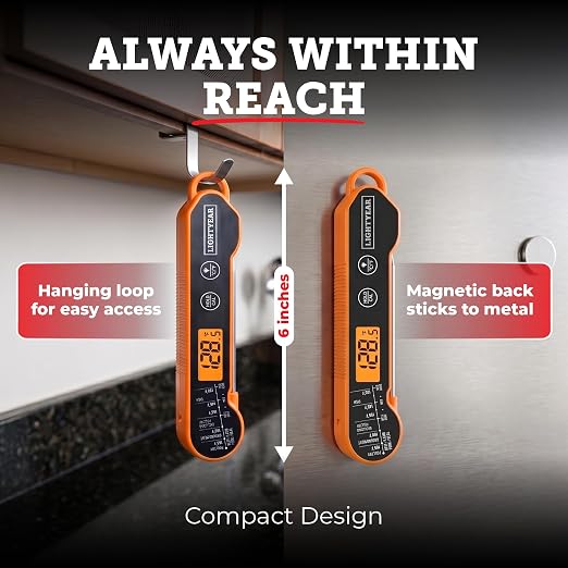 Lightyear Digital Meat Thermometer – Instant Read for Grilling | Cooking thermometer for meat, BBQ and grilling – grilling thermometer, food thermometer, waterproof meat temp probe
