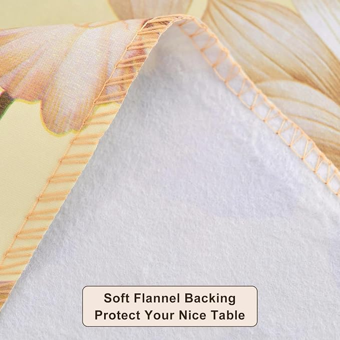 LIBERECOO Heavy Duty Vinyl Tablecloth with Flannel Backing Waterproof Oil-Proof Plastic Table Cloth Stain-Resistant Wipeable Rectangle or Square Table Cover for Indoor and Outdoor 54 x 54 Inch