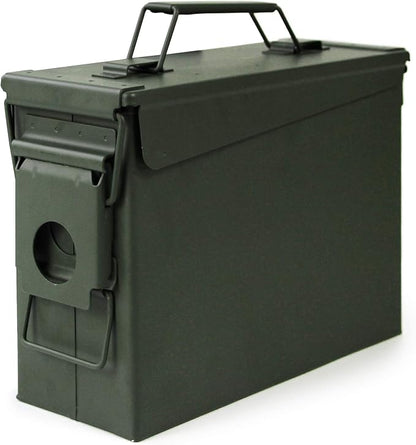 GUGULUZA Metal Ammo Can 30 50 Cal, Waterproof Airtight Ammo Containers Case | Heavy-Duty Ammunition Storage Case Military Container, Lockable Box w/Flip Top for Long-Term Storage Bullet, 30Cal and 50 Cal