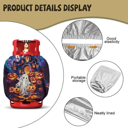 Hallowen 20lb Propane Tank Covers Highland Cow Gas Cover Fits Standard 20 lb Tank Cylinder Heavy Duty Outdoor Grill Accessories Gift for Holiday