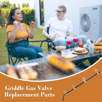 36 Inch Griddle Burner Control Valve with Gas Rail for Blackstone 4-Burner Flat Top Griddle 1554 1565 1836 1866 1560, Gas Valve Replacement Parts for Blackstone 36 Inch