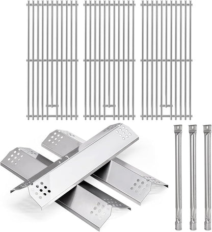 Hiorucet Grill Grates Parts for Kitchenaid Grill 720-0787D, 720-0953, 730-0953, 720-0953A, Stainless Steel Cooking Grids Grates, Heat Plates, Burners Tubes for Kitchen Aid 3-Burner Replacement Parts.