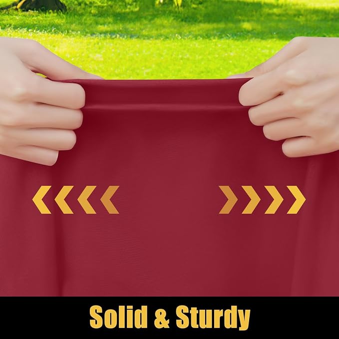 Smiry Rectangle Picnic Table Cloth, Waterproof Elastic Fitted Tablecloths for 6 Foot Tables, Washable Polyester Table Cover for Camping, Indoor and Outdoor (Wine Red, 30"x72")