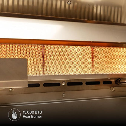 Spire Premium 6 Burner Built In Gas Grill Island Head, Stainless Steel 36 Inch Propane Grill with Rear Burner, 73,000 BTUs, 904 SQ In Racks with Dual Fuel Compatibility - 740-0781P