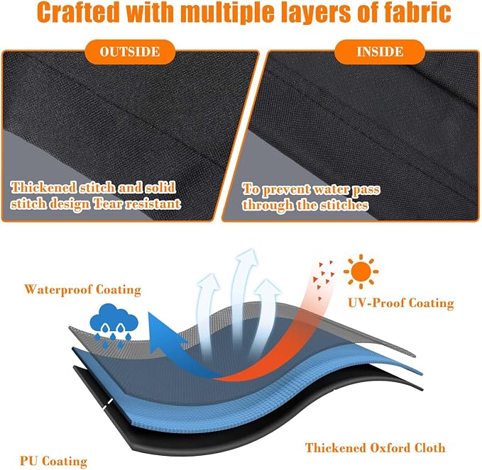 GRISUN Waterproof Pizza Oven Cover for Blackstone 22" Portable Pizza Oven | for Blackstone 6961 6964 5559 6963 6962 6960, Durable Fabric Full-Length Waterproof Grill Cover, Fits Blackstone Gas Grill