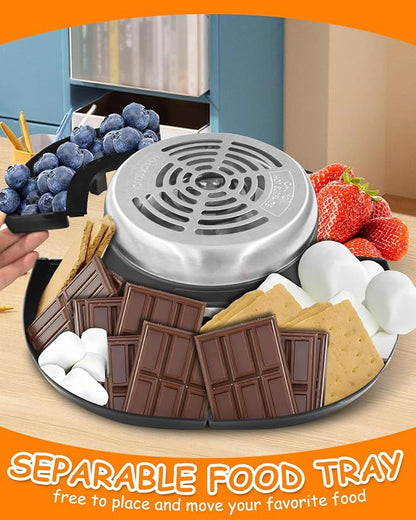 Electric S'mores Maker Tabletop Indoor Smores Kit, Flameless Electric Marshmallow Roaster, With 4 Marshmallow Roasting Sticks and 4 Trays Movie Night Supplies