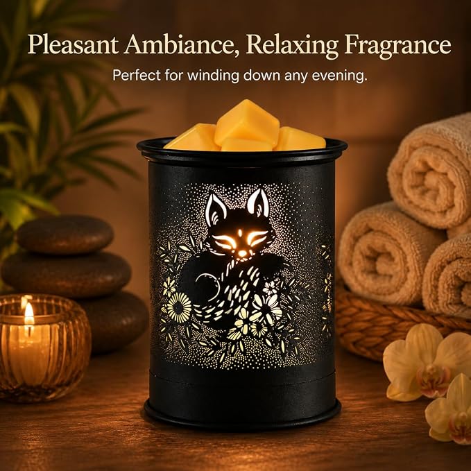 Wax Melt Warmer Metal Wax Warmer for Scented Wax Candle Wax Burner(Fox) | Electric Fragrance Candle Oil Burner 2 in 1 Wax Melts as Gifts for Moms Grandma Women Girls