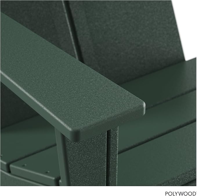 POLYWOOD Contemporary Modern Oversized Adirondack Chair in Green