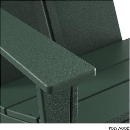 POLYWOOD Contemporary Modern Oversized Adirondack Chair in Green