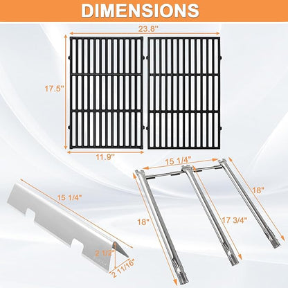 Spirit Grill Parts for Weber GS4 Spirit 2 Parts Spirit II/I 300 SER Replacement Accessories for Weber 7636 67046 69797 68843 3400302 Flavor Bar,69787 67025 Burner,7638 Grate&Crossover Tube 67278 69899