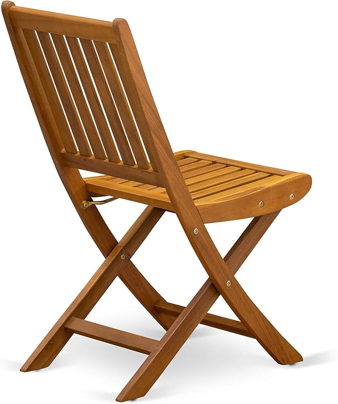 East West Furniture DEDK5CWNA 5 Piece Patio Dining Set Includes a Rectangle Outdoor Acacia Wood Table and 4 Folding Side Chairs, 40x72 Inch, Natural Oil
