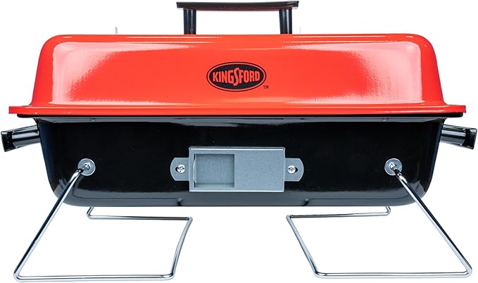 Kingsford Tabletop Charcoal Grill, Portable, Compact Grilling and BBQ, 17" Rectangular, 170 Sq In Cooking Surface