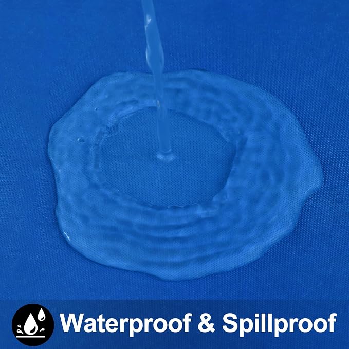 Smiry Square Table Cloth 60x60 Inch, Waterproof Wipeable Vinyl Tablecloths Protector, Oil Spill Proof Plastic Table Cover for Dining, Picnic, Camping, Outdoor, Blue