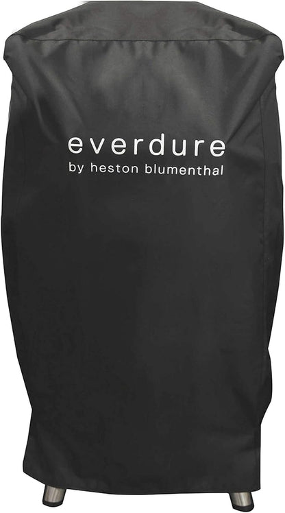 Everdure Grill Cover for 4K Charcoal Grill & Smoker, Long Cover with UV Protection and Drawstring Closure, Waterproof Lining and 4 Season BBQ Grill Protection, Black, 29.7”L x 16.6”W x 42”H