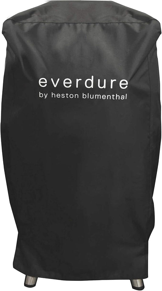 Everdure Grill Cover for 4K Charcoal Grill & Smoker, Long Cover with UV Protection and Drawstring Closure, Waterproof Lining and 4 Season BBQ Grill Protection, Black, 29.7”L x 16.6”W x 42”H