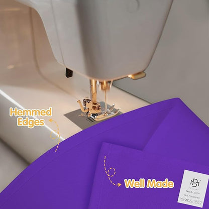 BRILLMAX 4 Pack Purple Tablecloths 90x156 Inch for 8ft Rectangle Tables | 150 GSM Polyester Fabric, Floor Length Drop, Water, Stain & Wrinkle Resistant Cloth Cover for Wedding Reception Banquet Party