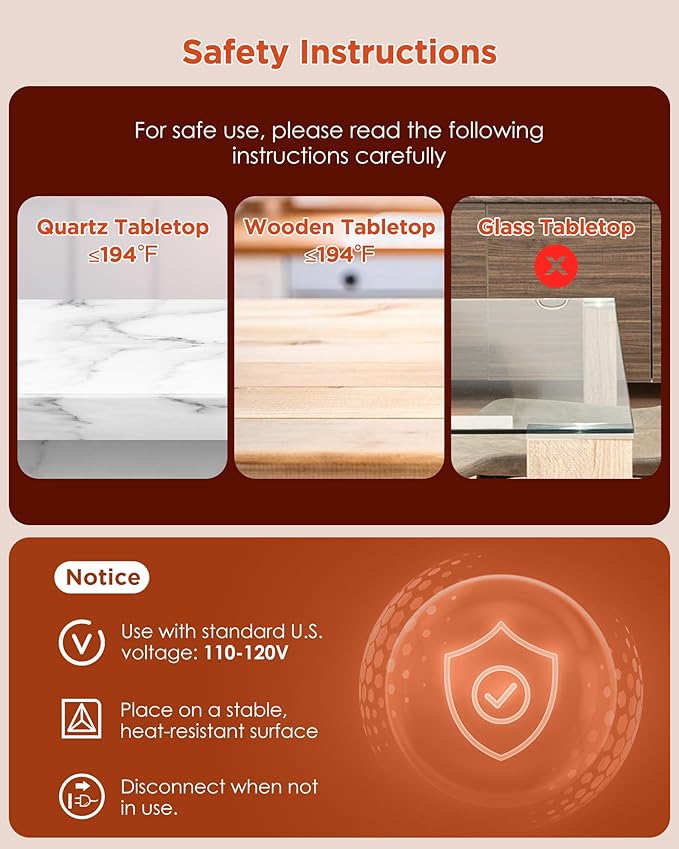 FEPPO Food Warming Mat, Upgrade High-tech Heating System, Fast Full Surface Electric Warming Tray with 6 Level Adjustable Temperature and 6 Hours Timer, Roll Up Food Warmers for Parties Buffet