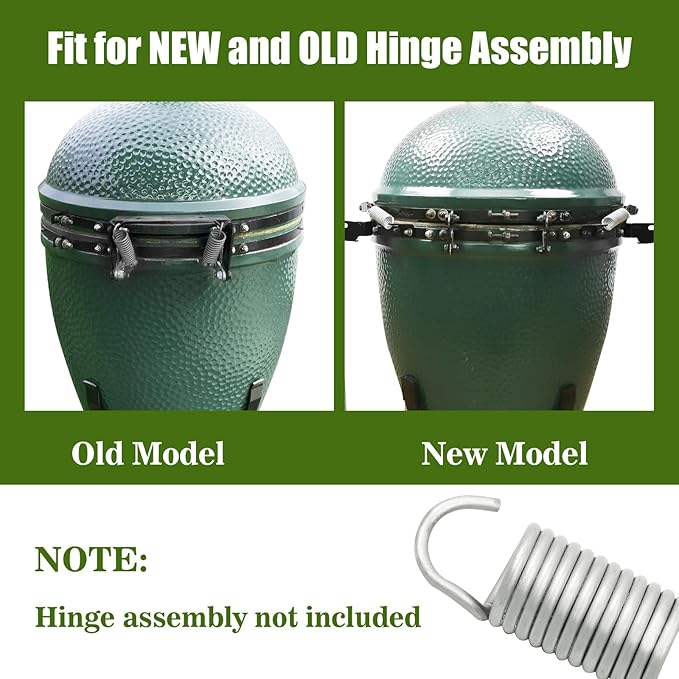Replacement Hinge Spring for Large Big Green Egg, Set of 2 - Rust-Free, Premium Compression Spring, Perfect for Old and New Hinges, Better Lid Control