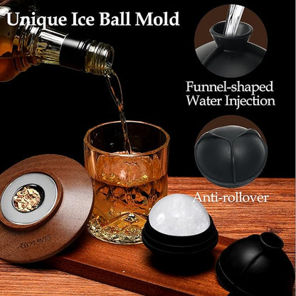 Whiskey Smoker Kit with Torch - 6 Flavors Wood Chips, 2 Glasses, Cocktail Smoker Infuser Kit, Old Fashioned Drink Smoker Kit, Birthday Valentine's Day Bourbon Whiskey Gifts for Men, Dad(No Butane)
