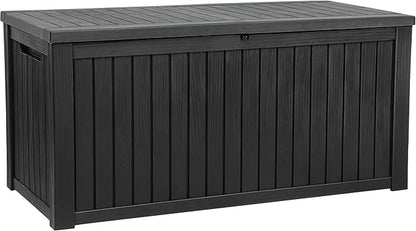 YITAHOME 220 Gallon Large Outdoor Storage XL Deck Box w/Divider for Patio Furniture,Outdoor Cushions, Garden Tools, Sports Equipment and Pool Supplies, Waterproof, Resin, Lockable, Black