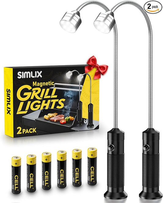 Magnetic Grill Light Outdoor Grill: 2Pack Grilling Gifts for BBQ Enthusiast | Grilling Accessories, Bright & 360° Flexible, Ip65 Waterproof Outdoor Night Barbecue , Strong Magnetic Base Fit Most Grills