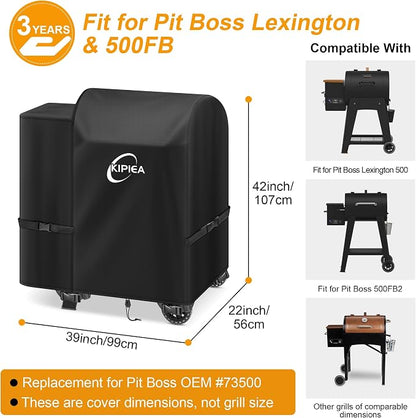 600D Pellet Grill Cover for Pit Boss Lexington, Pro 600 and Tailgater, Waterproof BBQ Smoker Cover, UV Resistant, No Tear, No Fading