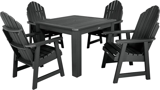 highwood Hamilton 5 Piece Square Dining Set, Black