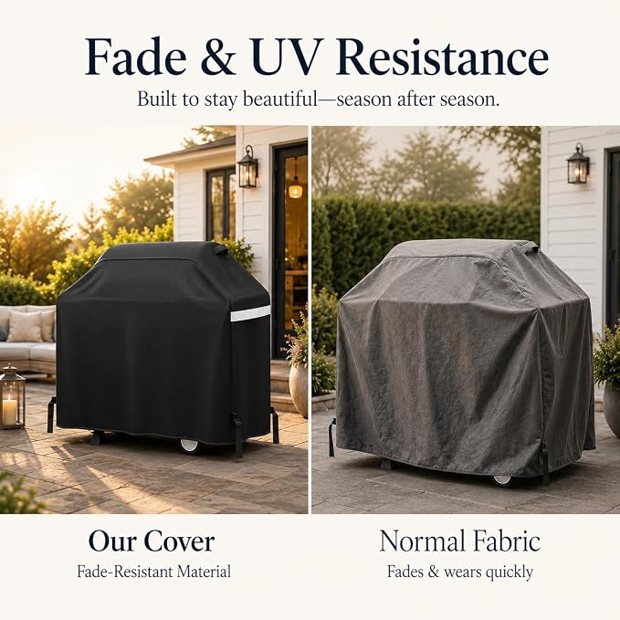 GRISUN Waterproof Grill Cover 55 Inch for Outdoor Grill | Fits Weber, Char-Broil, Nexgrill, Monument, Dyna-Glo and More, Heavy-Duty 600D Anti-Fade BBQ Gas Grill Cover