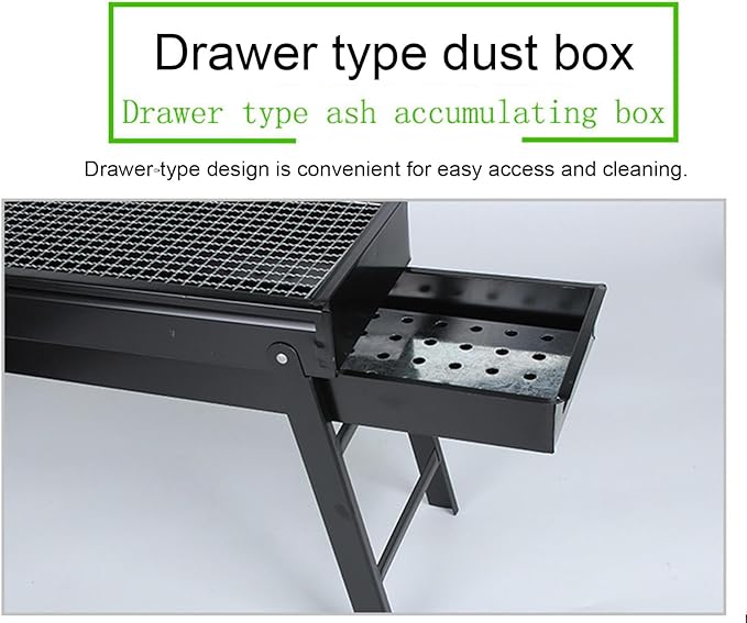 Foldable Charcoal BBQ Grill - Mini Portable Tabletop Barbeque - Great Folding Barbecue for Garden, Party, Festivals, Picnic, Camping, Hiking, Small Fire Pit,43 * 29 * 22cm