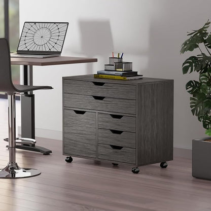 Winsome Halifax Mobile Storage Cabinet with Doors & Drawers, Stylish & Functional Home Storage Cabinet for Filing, Kitchen Organization, Moveable Furniture for Office, Dorms, Apartments