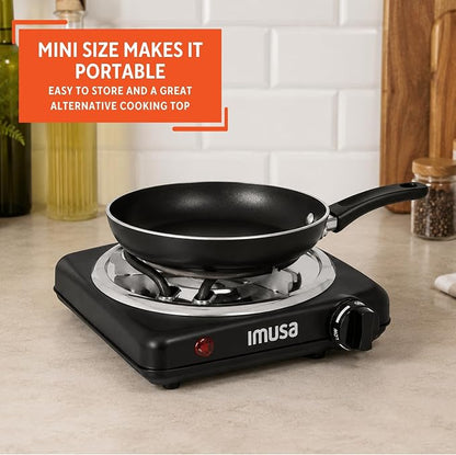 IMUSA Mini Compact 1000W Single Coil Electric Hot Plate Portable Burner