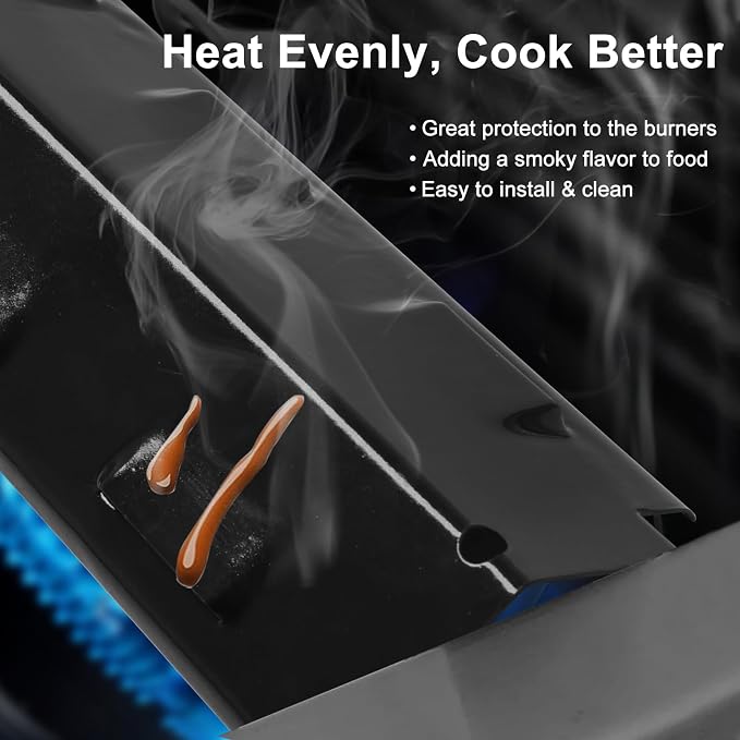 Criditpid Grill Replacement Parts for Charbroil 461442114 463441312 463441514 463440109, Heat Plate Shield, Burner Tubes & Crossover Tube Replacement for Char-Broil 463440109 Gas Grill.