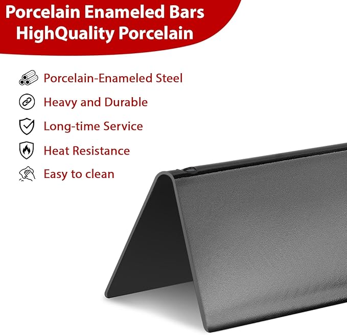 24.5 inch Flavorizer Bars Replacement for Weber Genesis 300 Series, Genesis E-310 E-320 E-330 S310 S320 Grill (with Side-Mounted Control), 7540 Porcelain-enameled Steel, 5 Pack