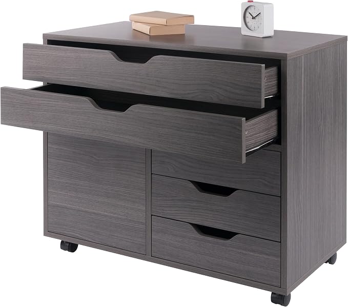 Winsome Halifax Mobile Storage Cabinet with Doors & Drawers, Stylish & Functional Home Storage Cabinet for Filing, Kitchen Organization, Moveable Furniture for Office, Dorms, Apartments