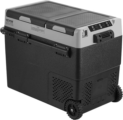 VEVOR Car Refrigerator 58L / 61.5 QT, Dual Zone 12 Volt Compressor Fridge, -4℉ to 68℉ Adjustable, Portable Freezer Cooler for Car, RV, Camping, Home