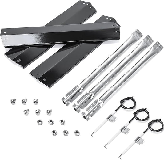 Hisencn Grill Kit with Burners, Plates & Igniter for Char-Griller 3070 | Replacement Parts for Char-Griller Texas Trio 3070 Grill, Durable & Easy Install