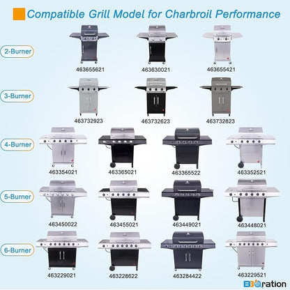 Grill Burner and Heat Plate for Charbroil Performance 2-Burner 463630021 | Grill Parts for Charbroil Grill Replacement Parts 463630021 463660421 463655621 463630422 463654022, Stainless Steel