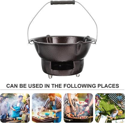 Portable Charcoal Grill Cast Iron: Tabletop Charcoal BBQ Portable Grill Stove Barbecue Burner 1 Set Coffee