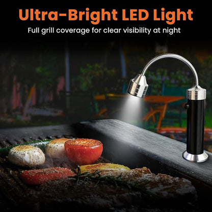 Griddle Buddy Night Chef Magnetic Grill Light - 9 Ultra-Bright LED for Barbecue, 360° Flexible Gooseneck, Water & Heat Resistant Grill Lights for Outdoor Grill Fits Most Grills - Gift for Men Dad